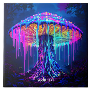 Azulejo De Cerâmica Floresta Surreal Fantasy Cute Mushroom