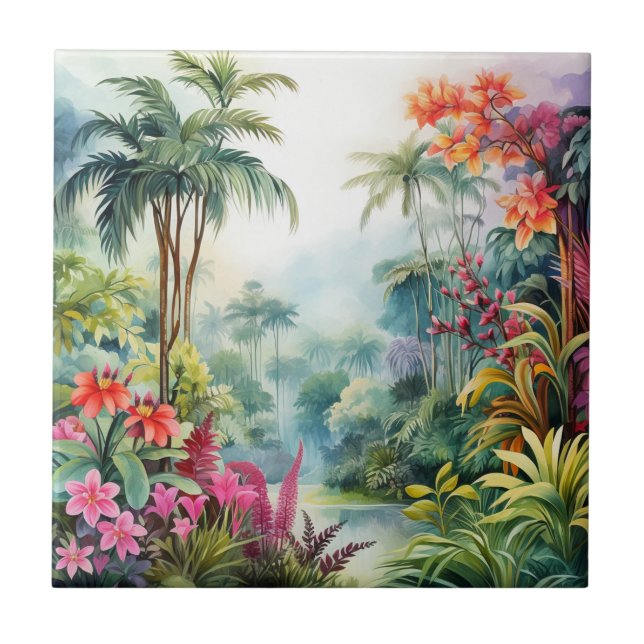 Azulejo De Cerâmica Floresta Tropical (Frente)
