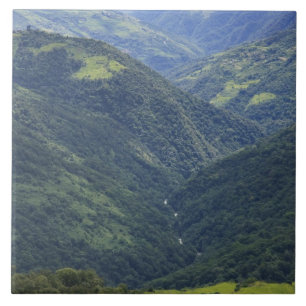 Azulejo De Cerâmica Florestas de Himalaia e de terras agrícolas no va