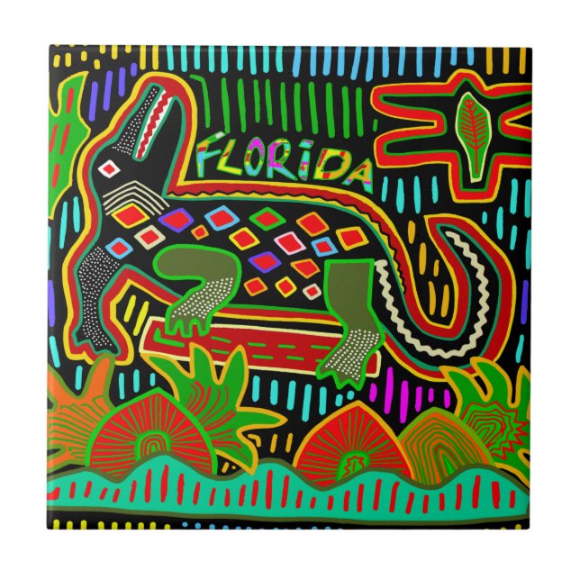 Azulejo De Cerâmica Flórida Alligator (Frente)