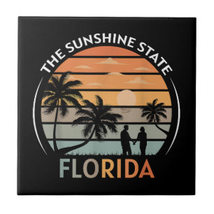 Azulejo De Cerâmica Florida Summer Beach Vintage Sunset