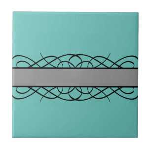 Azulejo De Cerâmica Flourish cinzento de Deco