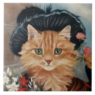Azulejo De Cerâmica “Flower Girl Gypsy Kitten” por GL Barnes