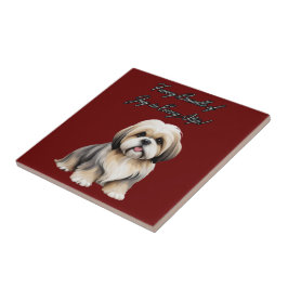 Azulejo De Cerâmica Fluffy Little Pal: Matizes Moles e Alto