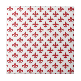 Azulejo De Cerâmica Fluru-de-lys, vermelho e branco