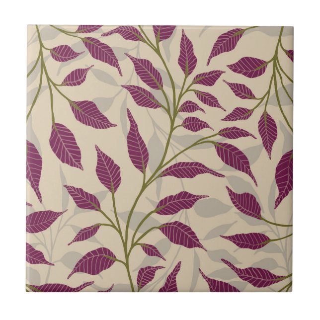 Azulejo De Cerâmica Fluxo de Dança Deixa Delicar Folhagem Verde HD (Frente)