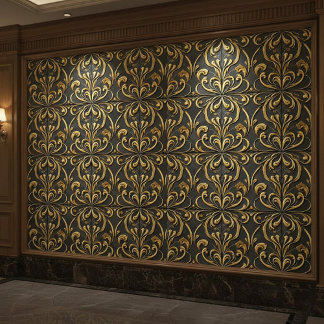Azulejo De Cerâmica Fluxo Dourado Elegante e Sem Costuras Design de Az