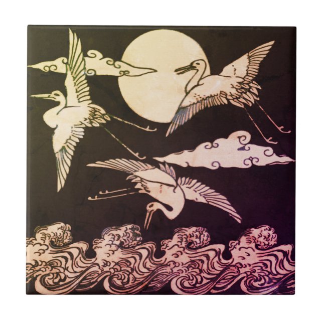 Azulejo De Cerâmica Flying Crane Azulejo - Christopher Dresser  (Frente)