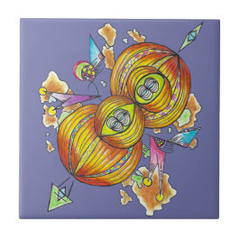 Azulejo De Cerâmica Flying infinity tile.psychedelic butterfly.