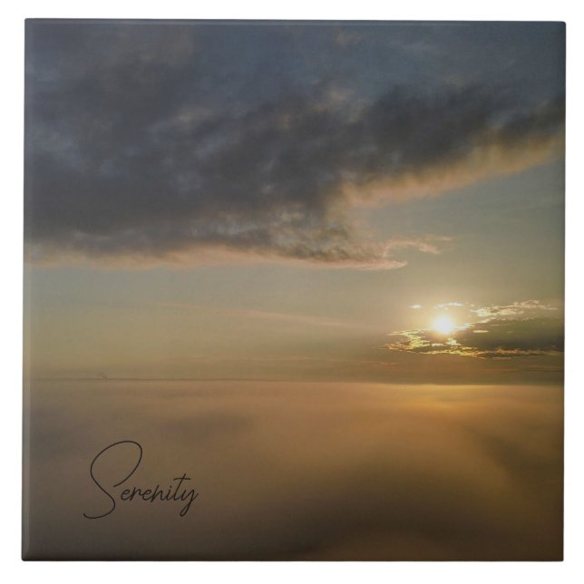 Azulejo De Cerâmica Foggy Morning Sunrise (Frente)