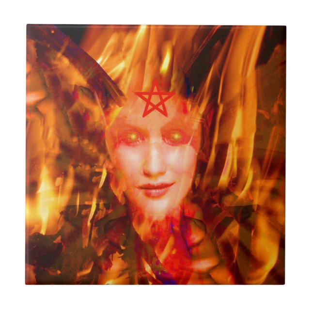 Azulejo De Cerâmica Fogo Demônio (Frente)