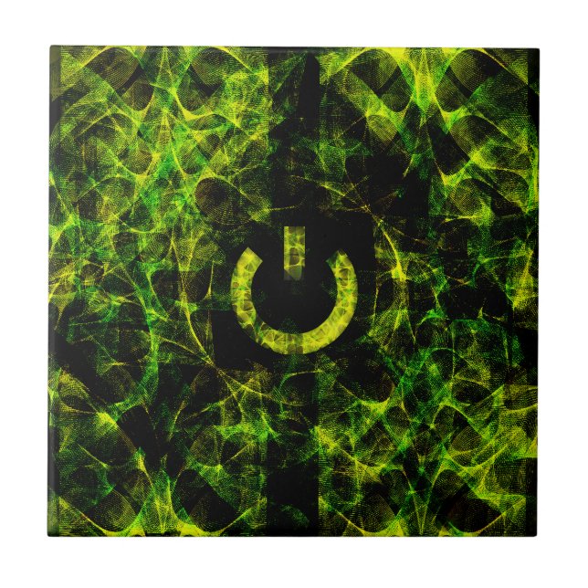 Azulejo De Cerâmica Fogo Neon Verde (Frente)