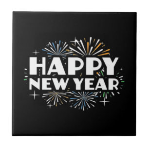 Azulejo De Cerâmica Fogos de Artifício Feliz Ano Novo Engraçado Vésper