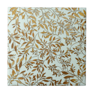 Azulejo De Cerâmica Folgas do 50º Aniversário de Casamento Dourado