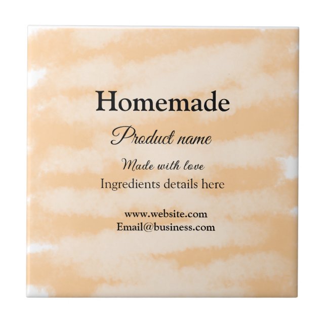 Azulejo De Cerâmica Folha caseira feita com amor adicionar texto site (Frente)