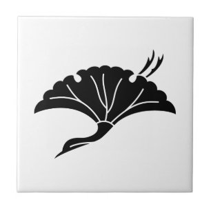 Azulejo De Cerâmica Folha de ginkgo em forma de grou