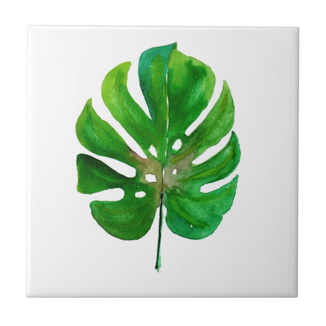 Azulejo de Cerâmica Folha de Monstera (Frente)