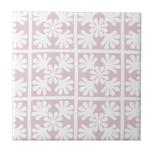 Azulejo De Cerâmica Folha de Oak Escandinavo, rosa, empoeirada
