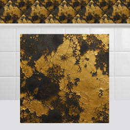 Azulejo De Cerâmica Folha de Ouro Artesanal Folha Distorcida Metal Pre