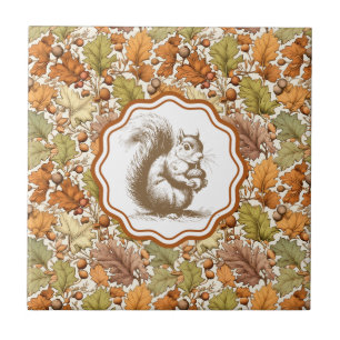 Azulejo De Cerâmica Folha de Outono Vintage William Morris Berry Esqui