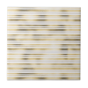 Azulejo De Cerâmica Folha Dourada de shimmer com padrão geométrico d