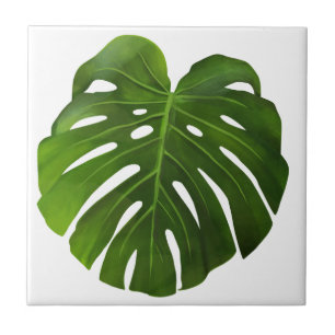 Azulejo De Cerâmica Folha tropical aquosa