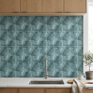 Azulejo De Cerâmica Folha Tropical Verde Água-Marinha