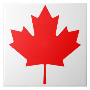 Azulejo De Cerâmica Folha vermelha do canadense Flag