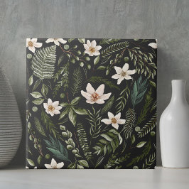 Azulejo De Cerâmica Folhagem Flor Aquarela Sem Costura Padrão Floral S