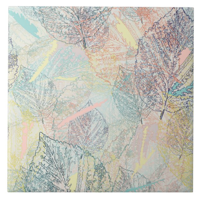 Azulejo De Cerâmica Folhas. (Frente)