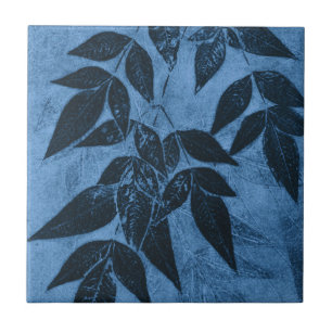 Azulejo De Cerâmica Folhas azuis
