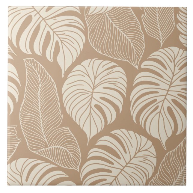 Azulejo De Cerâmica Folhas da selva tropical (Frente)