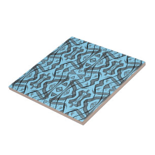 Azulejo De Cerâmica Folhas De Abstrato Pretas E Espelhadas De Cinza
