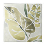 Azulejo De Cerâmica Folhas de Batik<br><div class="desc">"Batik Leaves I" por June Erica Vess. Apresenta uma paleta colorida de folhas batik.</div>