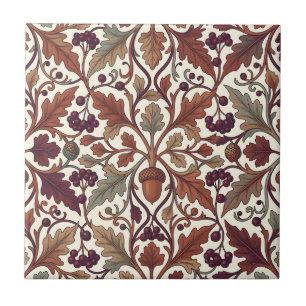 Azulejo De Cerâmica Folhas de Carvalho Bolotas Bagas Estilo William Mo