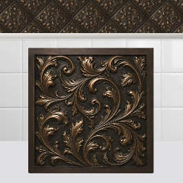 Azulejo De Cerâmica Folhas de Metal Oxidado de Bronze Fundido Renascen