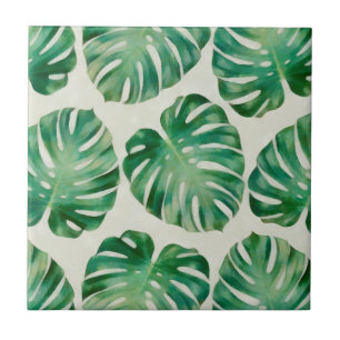 Azulejo De Cerâmica Folhas de Monstera