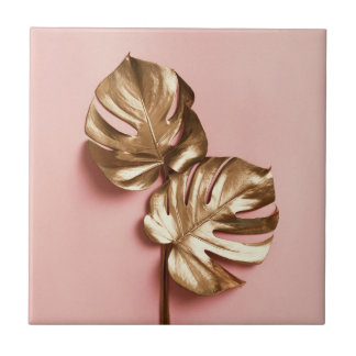 Azulejo De Cerâmica Folhas de ouro de luxo. 