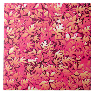 Azulejo De Cerâmica Folhas de outono, tons de vermelho e laranja