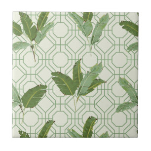 Azulejo De Cerâmica Folhas de palmeira tropicais