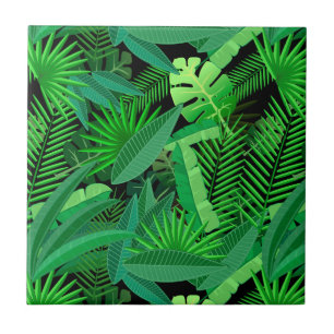 Azulejo De Cerâmica Folhas de palmeiras tropicais