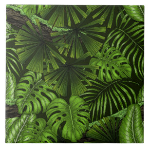 Azulejo De Cerâmica Folhas de selva