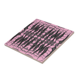 Azulejo De Cerâmica Folhas Florais De Abstrato Preta E Cinza