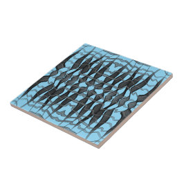 Azulejo De Cerâmica Folhas Florais De Abstrato Preta E Cinza