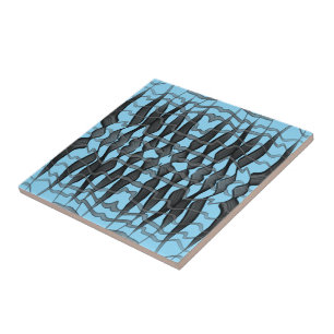 Azulejo De Cerâmica Folhas Florais De Abstrato Preta E Cinza