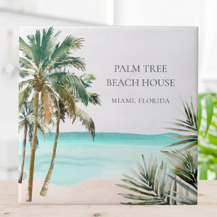 Azulejo De Cerâmica Folhas Personalizadas de Palmeira Tropical Praia A
