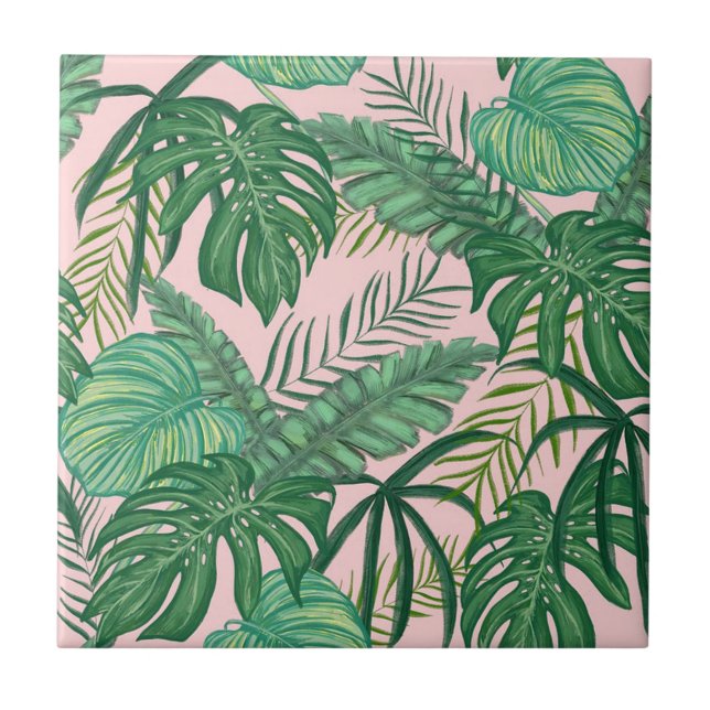 Azulejo De Cerâmica Folhas tropicais (Frente)