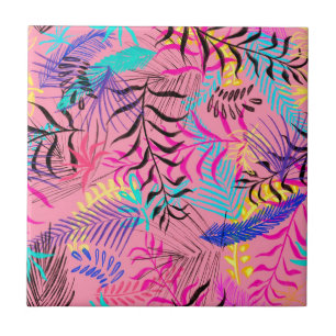 Azulejo De Cerâmica Folhas Tropicais