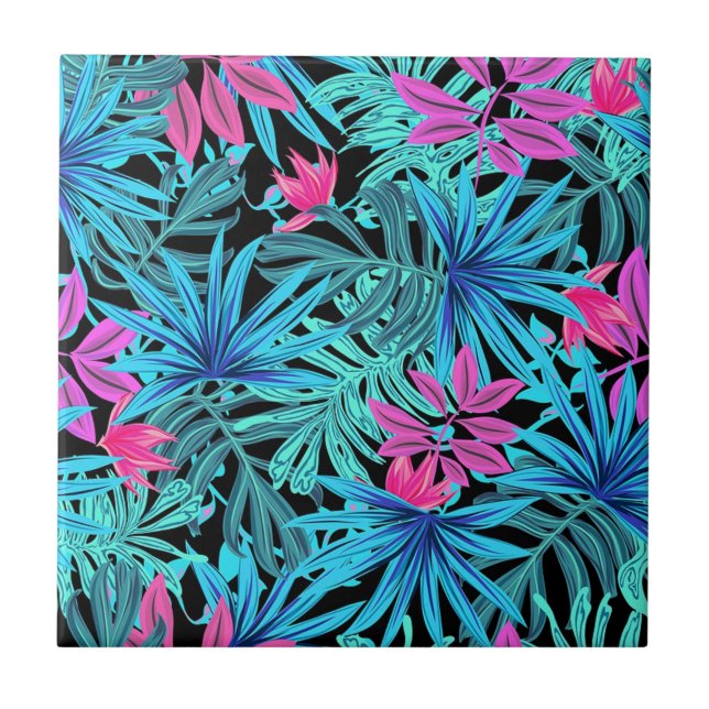 Azulejo De Cerâmica Folhas tropicais (Frente)