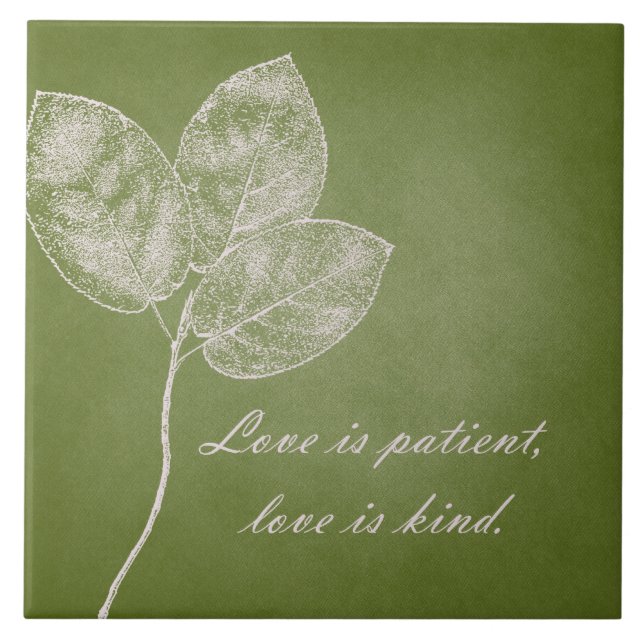 Azulejo De Cerâmica Folhas verdes do Grunge (Frente)